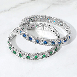 Rhinestone Embellished Adjustable Evening Bracelet
