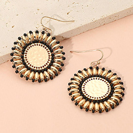 Boho Faceted Beaded Disc Dangle Earrings