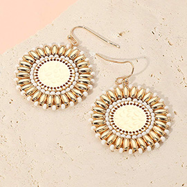 Boho Faceted Beaded Disc Dangle Earrings
