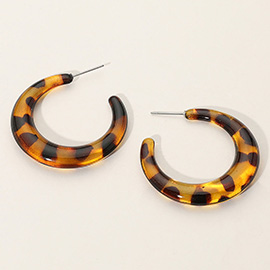 Celluloid Acetate Flat Hoop Earrings