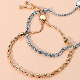 Metal Rope Adjustable Cinch Pull Tie Bracelet