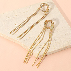 Metal Wire Loop Knot Drop Earrings