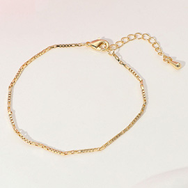 18K Gold Dipped Dainty Box Chain Bracelet