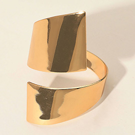 Abstract Wide Metal Wrap Bangle Bracelet