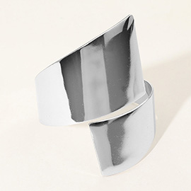 Abstract Wide Metal Wrap Bangle Bracelet