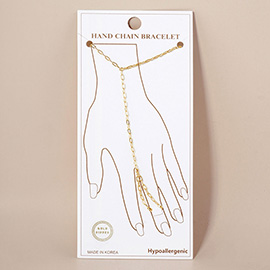 Gold Dipped Paperclip Chain Hand Chain Bracelet