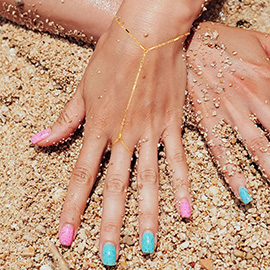 Gold Dipped Hand Chain Bracelet