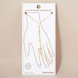 Gold Dipped Cross Hand Chain Bracelet