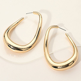 Metal Abstract Hoop Earrings