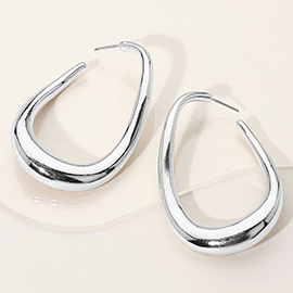 Metal Abstract Hoop Earrings