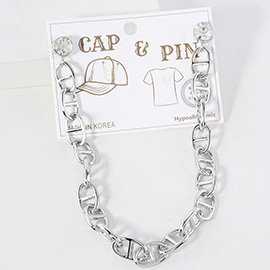 Gold Dipped Mariner Chain Cap and Pin Charm