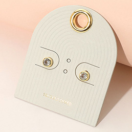 18K Gold Dipped Stone Bezel Stud Earrings