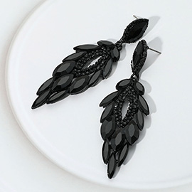 Marquise Stone Cluster Embellished Dangle Evening Earrings