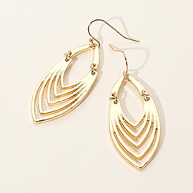 Geometric Metal Cutout Drop Earrings