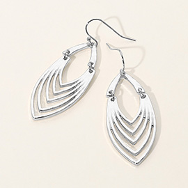 Geometric Metal Cutout Drop Earrings