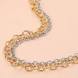 Interlocking Double Chain Necklace