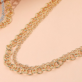 Interlocking Double Chain Necklace