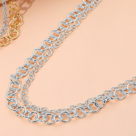 Interlocking Double Chain Necklace