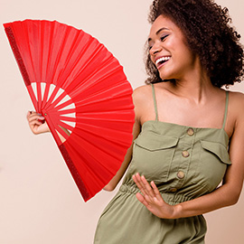 Bling Studded Folding Line Dance Hand Fan