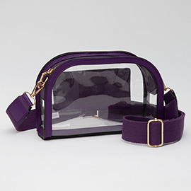 Faux Leather Transparent Crossbody Camera Bag