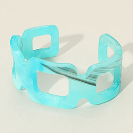 Celluloid Acetate Open Link Cuff Bracelet