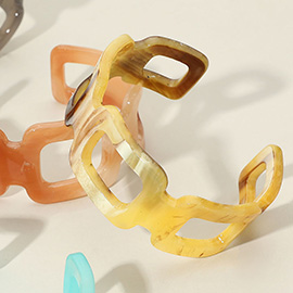 Celluloid Acetate Open Link Cuff Bracelet