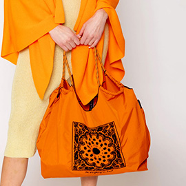 Paisley Pattern Rope Nylon Tote Bag