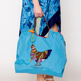 Embroidered Chicken Rope Nylon Tote Bag
