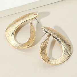 Textured Metal Sculptural Teardrop Earrings