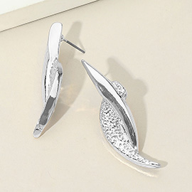 Abstract Textured Metal Twist Earrings