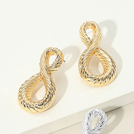 Textured Metal Twisted Loop Earrings