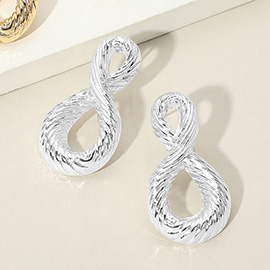 Textured Metal Twisted Loop Earrings