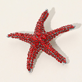 Stone Paved Starfish Pin Brooch