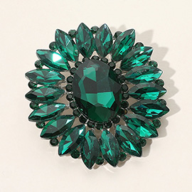Marquise Crystal Statement Flower Pin Brooch