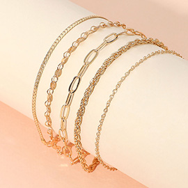 5PCS - Metal Chain Bracelet Set