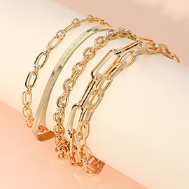 5PCS - Metal Chain Bracelet Set
