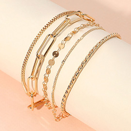 5PCS - Metal Chain Bracelet Set
