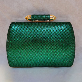 Bling Studded Structured Hardcase Clutch Evening Bag / Crossbody Bag