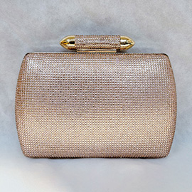 Bling Studded Structured Hardcase Clutch Evening Bag / Crossbody Bag