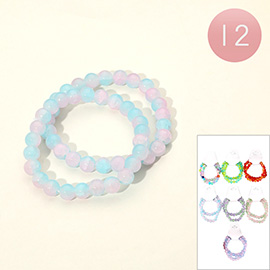 12 SET OF 2 - Ball Beaded Layered Bracelets