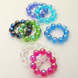Chunky Iridescent Ball Beaded Bracelet