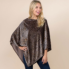 Loose Fit Leopard Print Poncho