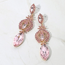 Marquise Glass Crystal Dangle Evening Earrings