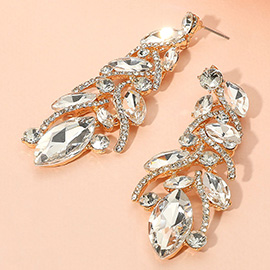 Marquise Stone Cluster Embellished Drop Evening Earrings