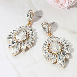 Teardrop Cluster Statement Evening Earrings