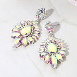Teardrop Cluster Statement Evening Earrings