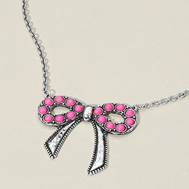 Vintage Bow Pendant Necklace