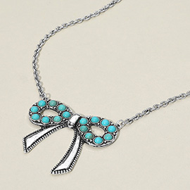 Vintage Bow Pendant Necklace