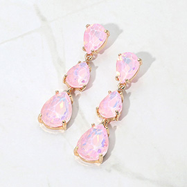 Teardrop Stone Link Dropdown Evening Earrings