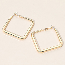 Metal Square Hoop Earrings
